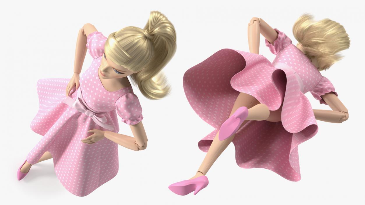 3D model Barbie Doll in Pink Dress