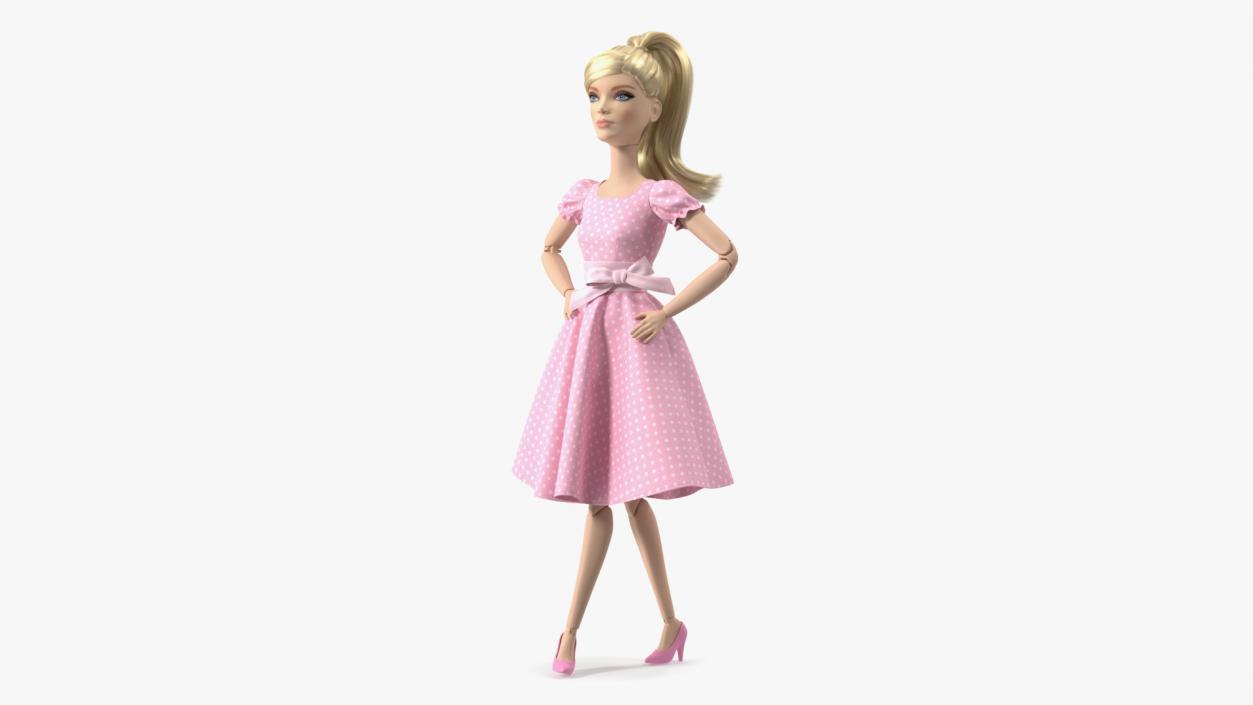 3D model Barbie Doll in Pink Dress