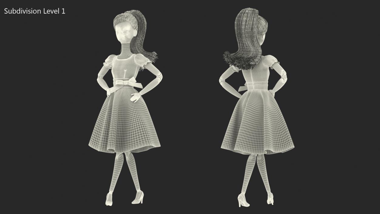 3D model Barbie Doll in Pink Dress