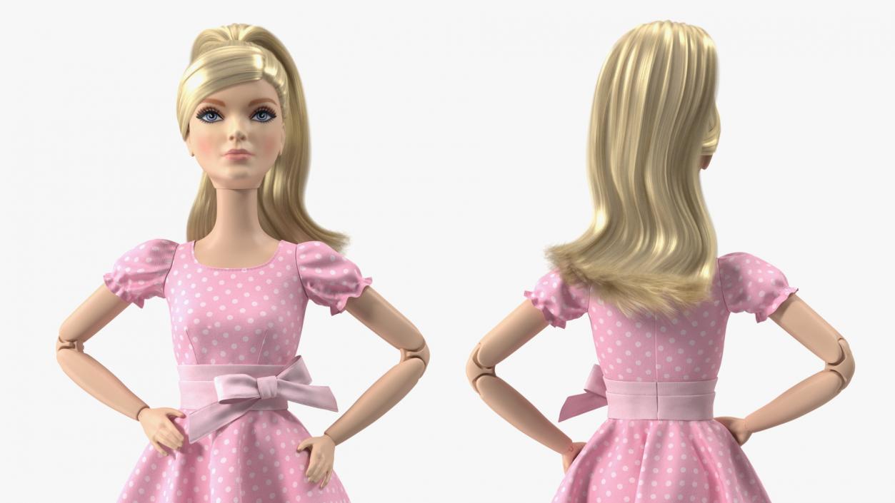 3D model Barbie Doll in Pink Dress