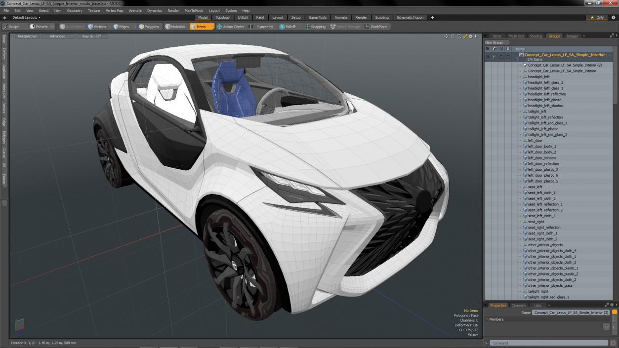 Concept Car Lexus LF-SA Simple Interior 3D model