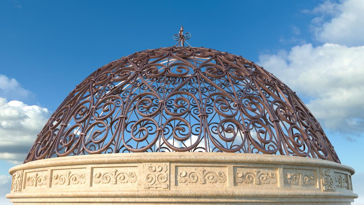 3D Antique Metal Dome Roof model