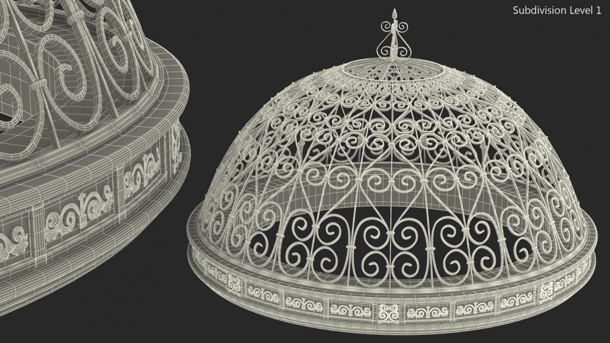 3D Antique Metal Dome Roof model