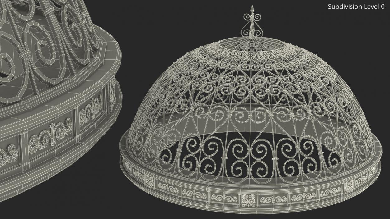 3D Antique Metal Dome Roof model