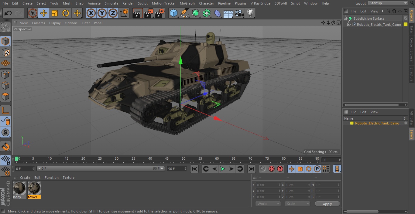 3D Robotic Electric Tank Camo