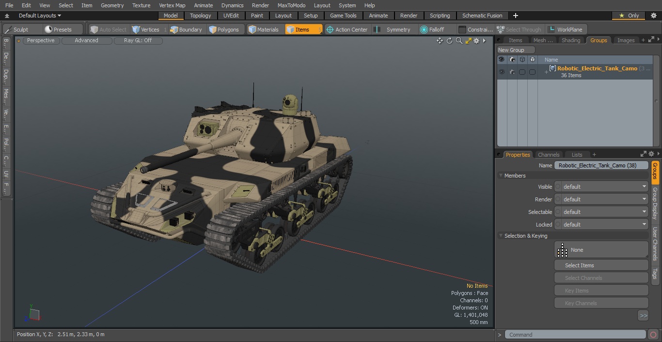 3D Robotic Electric Tank Camo