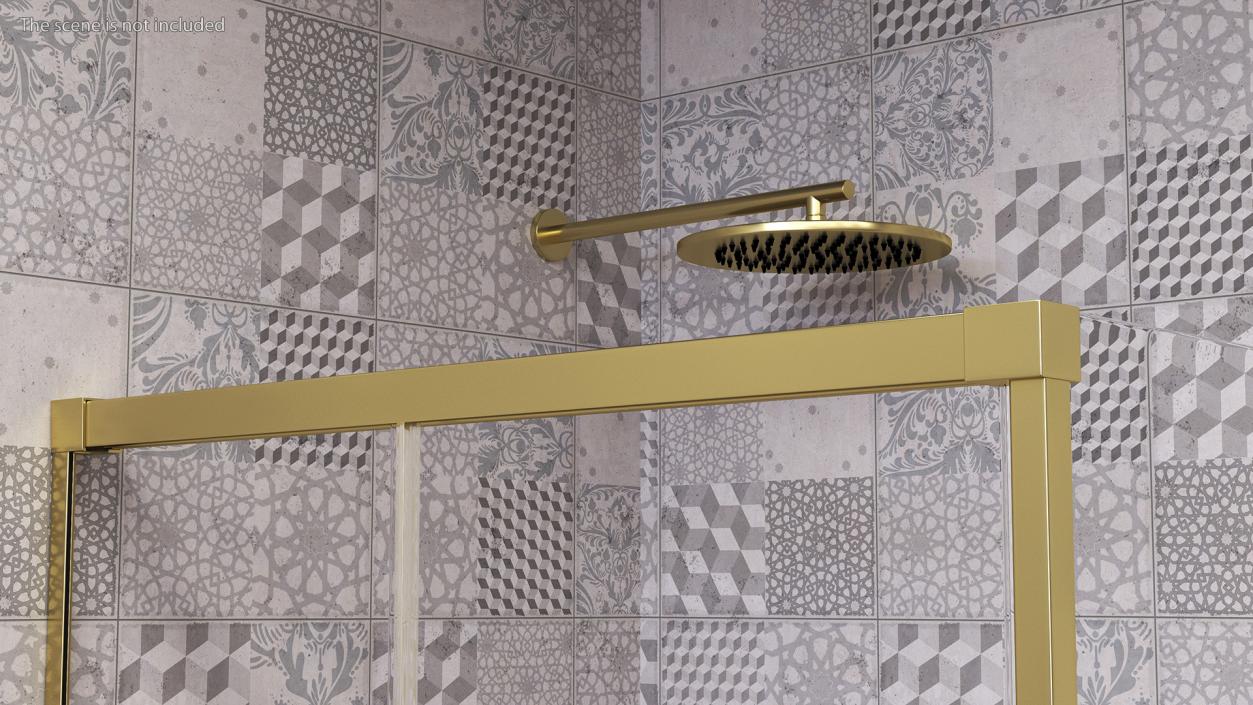 Wall Mount Hand Held Shower Gold 3D