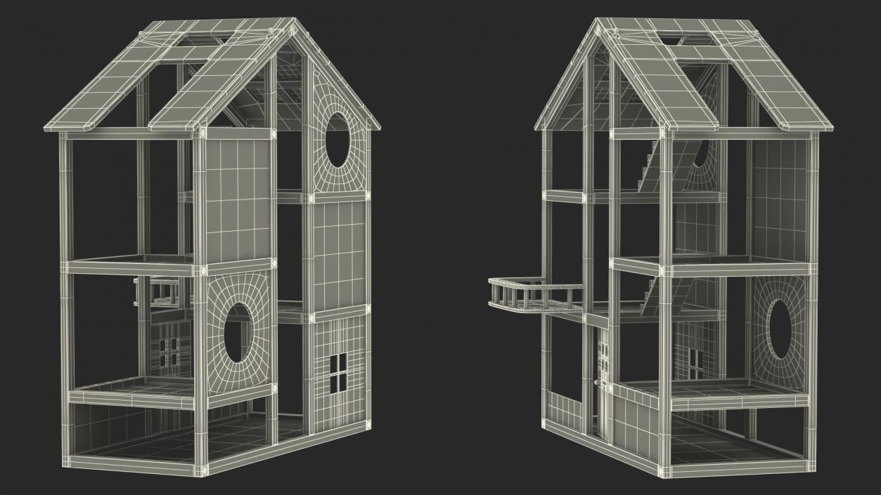 3D Wooden Dollhouse