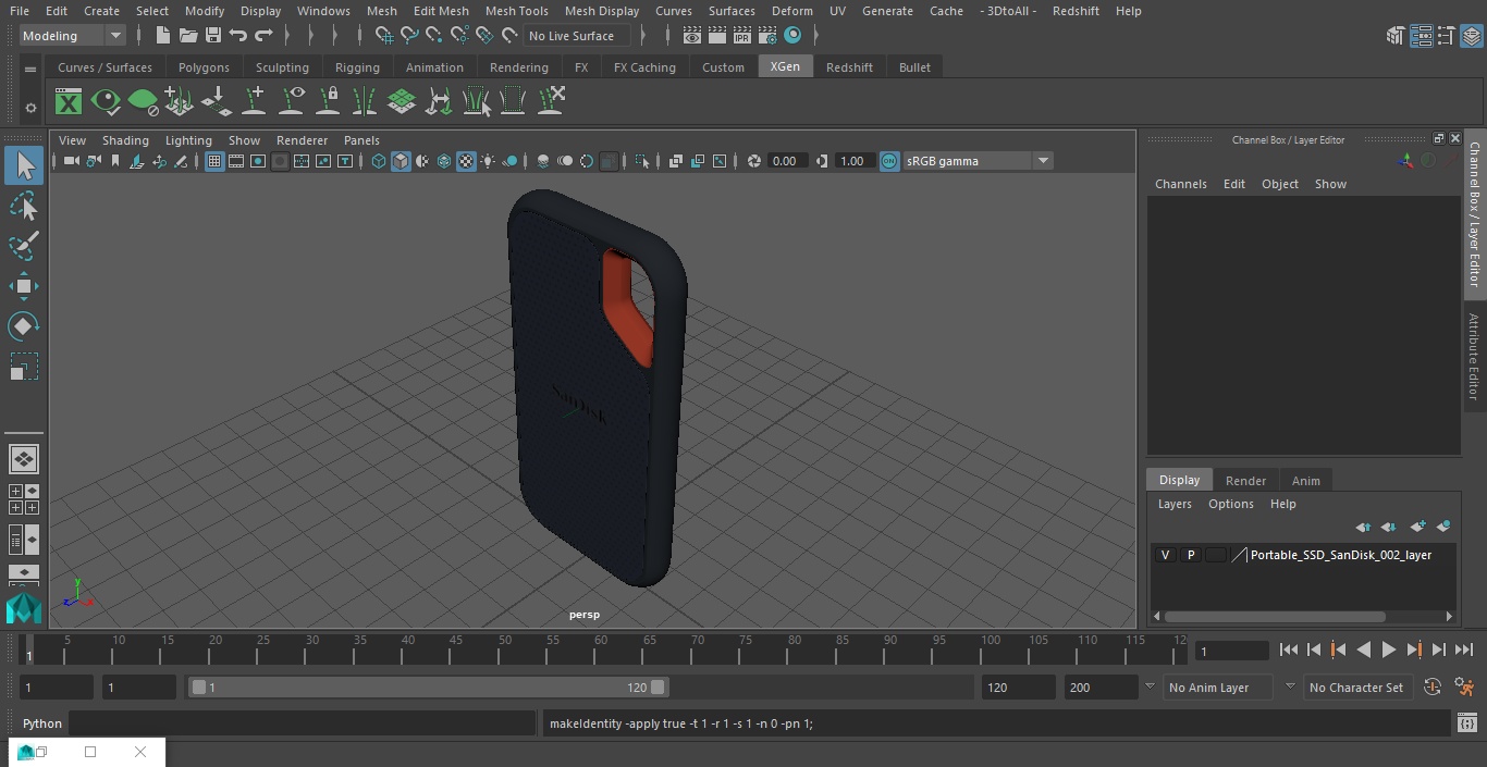 3D model Portable SSD SanDisk