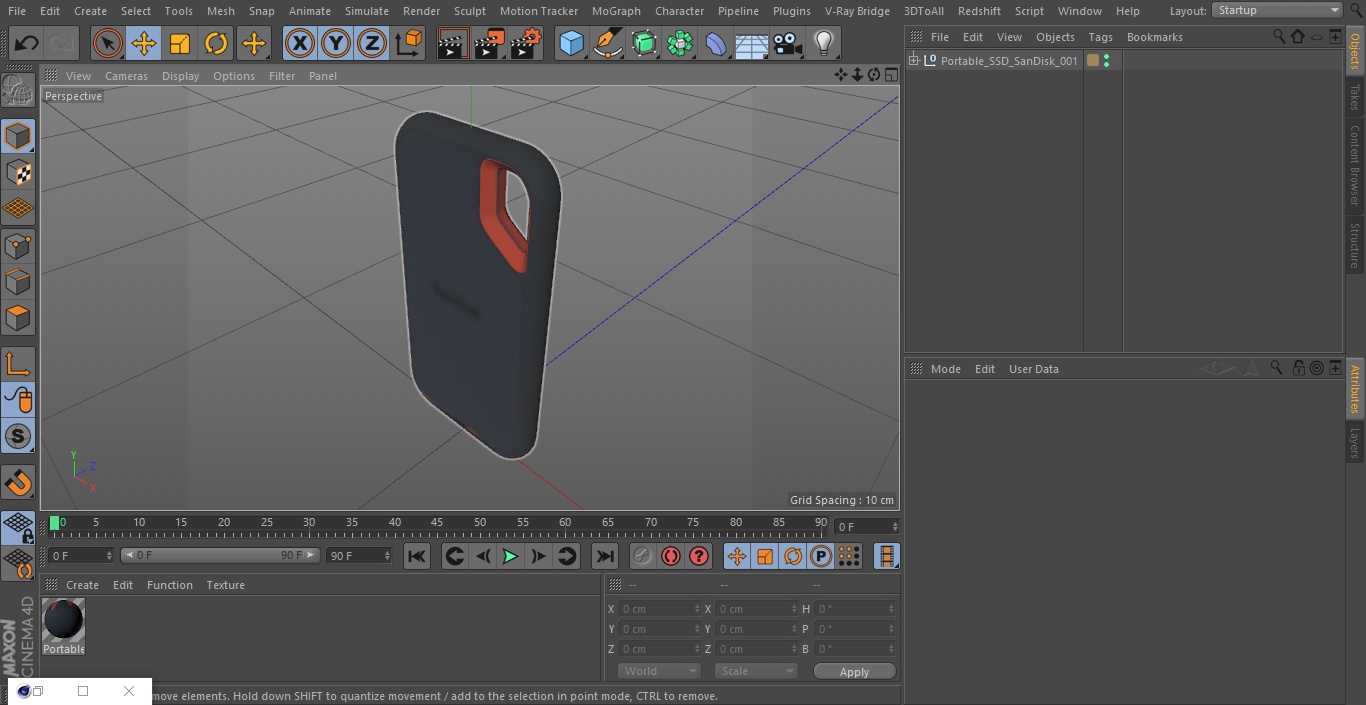 3D model Portable SSD SanDisk