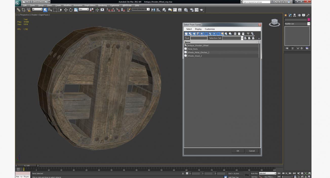 3D model Antique Wooden Wheel