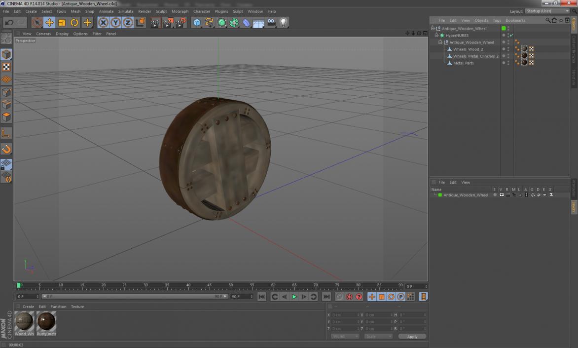 3D model Antique Wooden Wheel