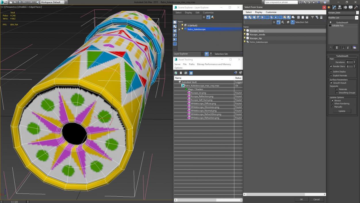 3D Retro Kaleidoscope model