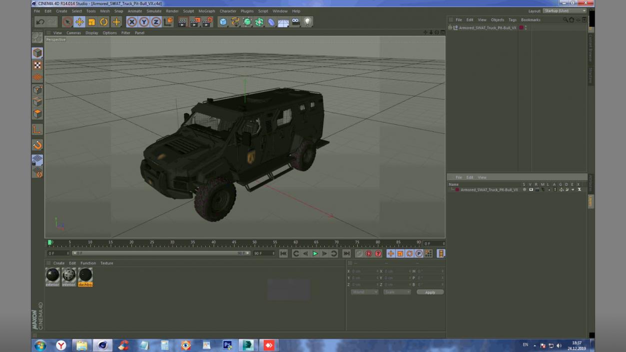 3D model Armored SWAT Truck Pit-Bull VX