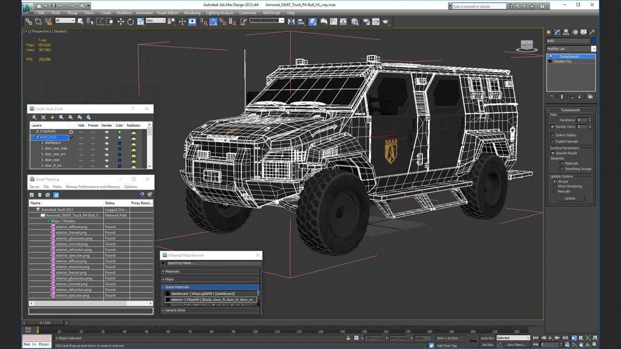 3D model Armored SWAT Truck Pit-Bull VX