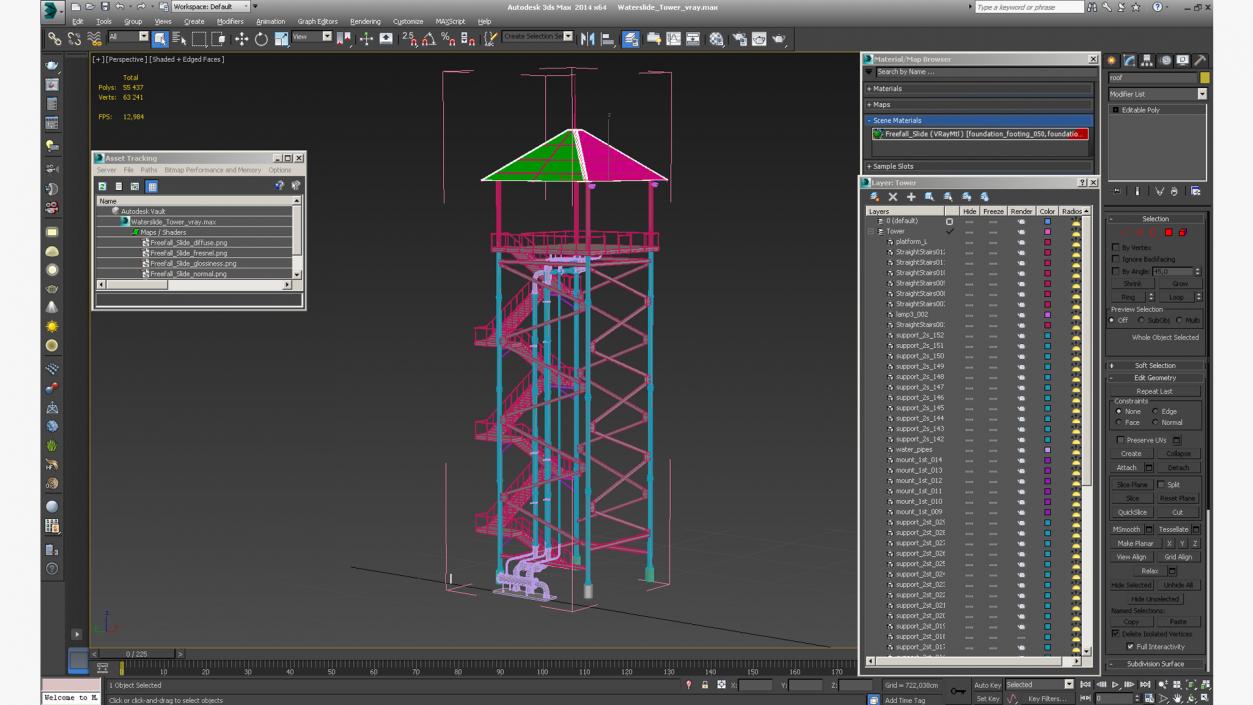 3D Waterslide Tower