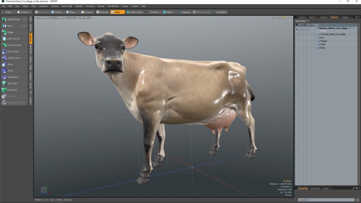 Channel Island Cow Beige 3D model