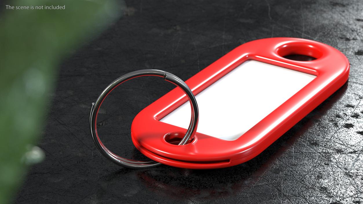 3D Plastic Key Tag with Split Ring