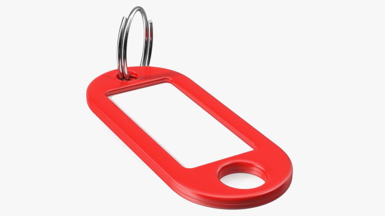 3D Plastic Key Tag with Split Ring