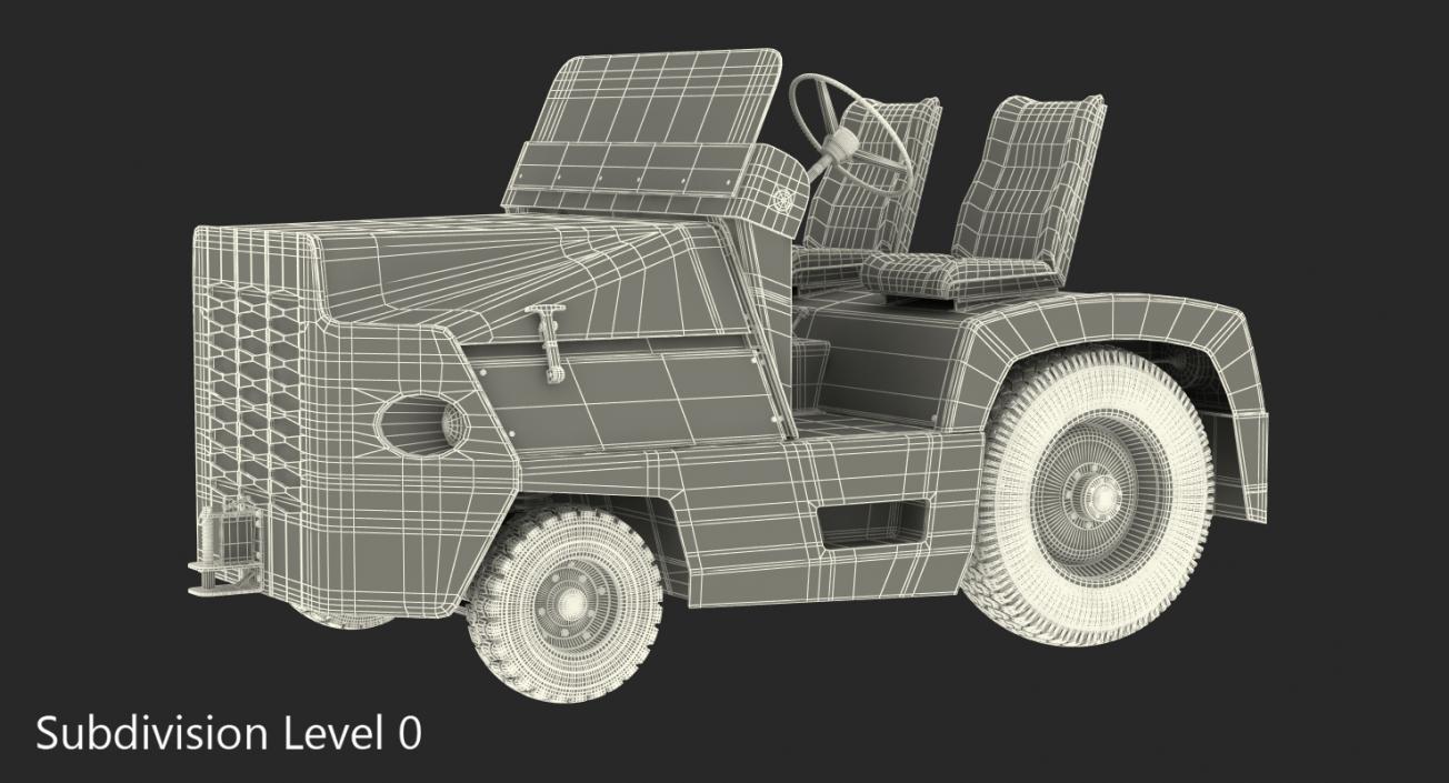 3D model Airport Tug Car Clark CT30 Diesel Rigged