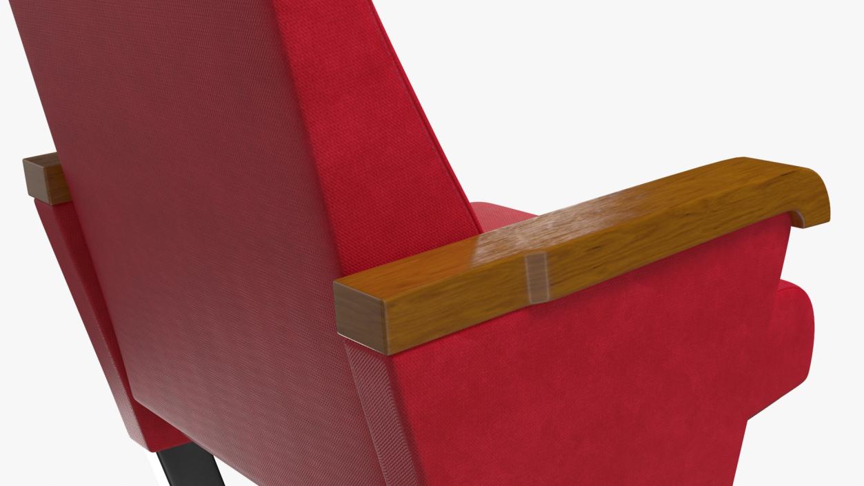 3D model Push Back Auditorium Chair Red