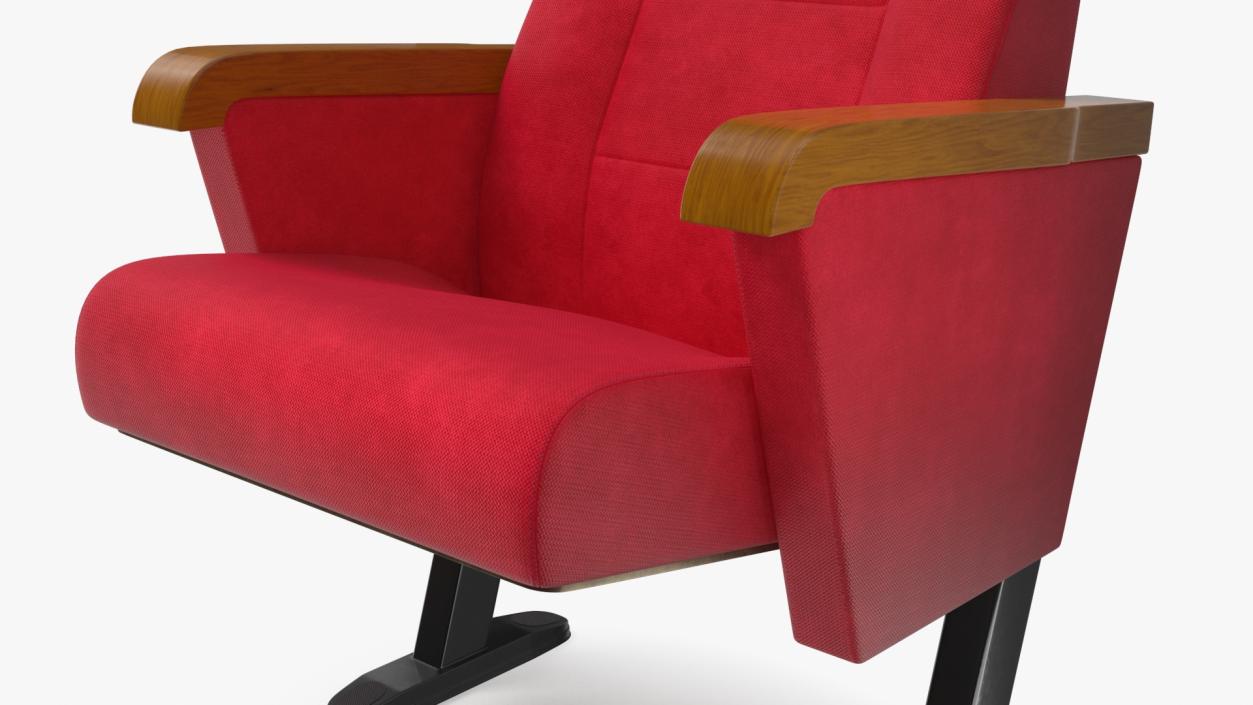 3D model Push Back Auditorium Chair Red