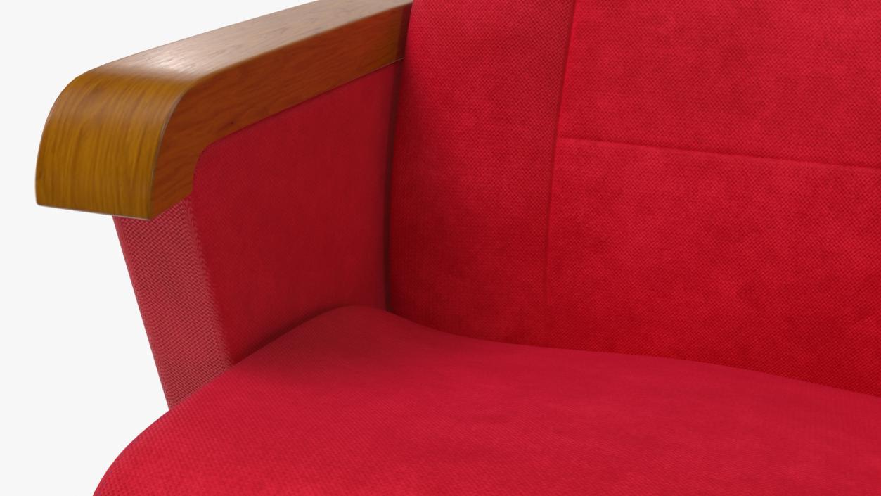 3D model Push Back Auditorium Chair Red