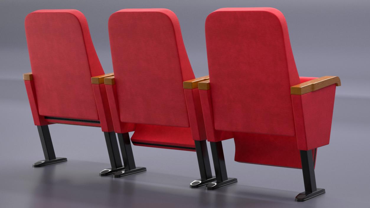 3D model Push Back Auditorium Chair Red