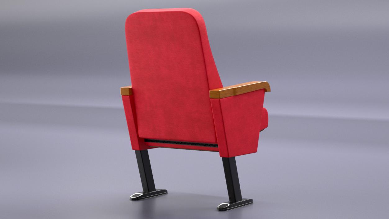 3D model Push Back Auditorium Chair Red