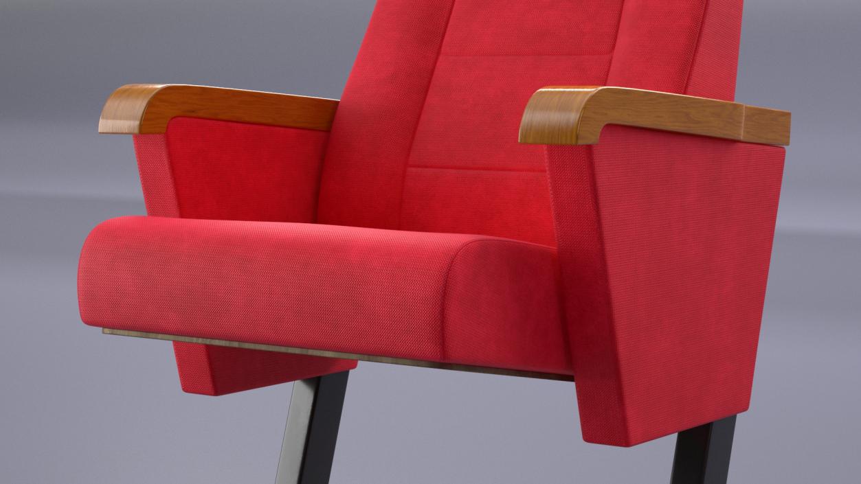 3D model Push Back Auditorium Chair Red