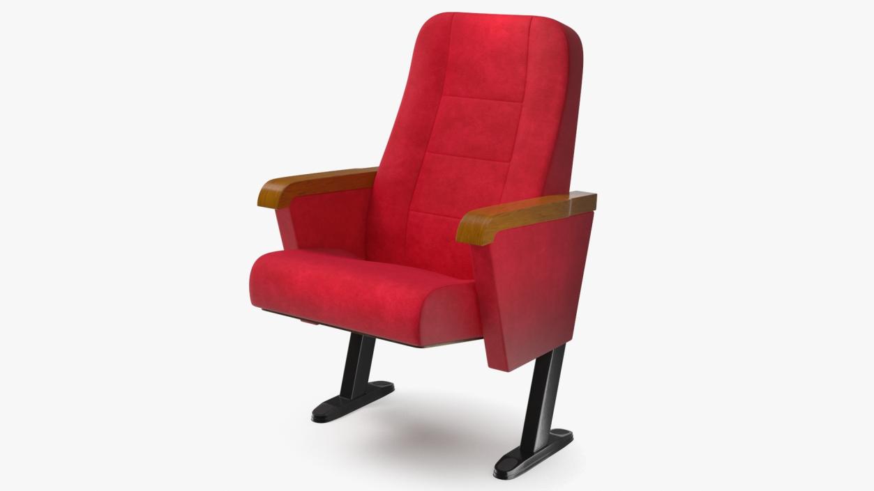 3D model Push Back Auditorium Chair Red