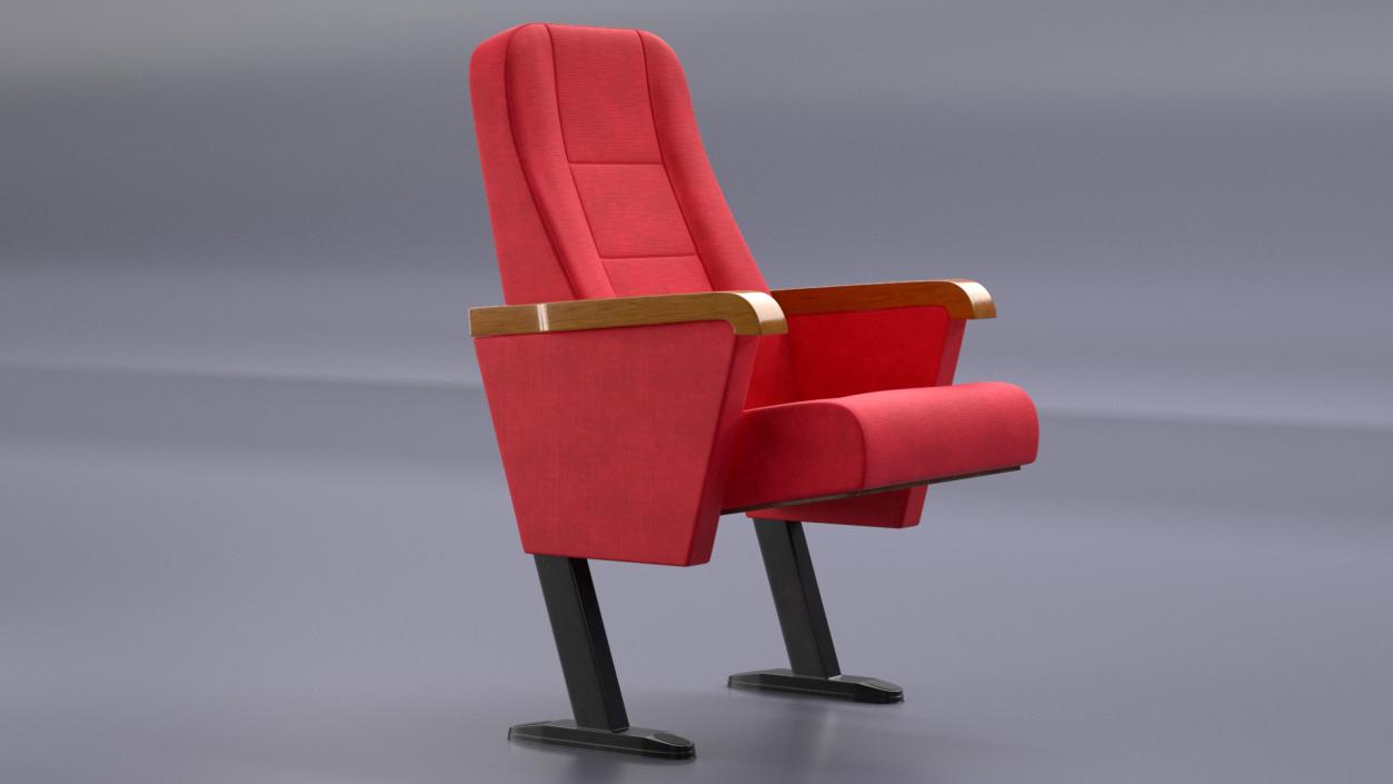 3D model Push Back Auditorium Chair Red