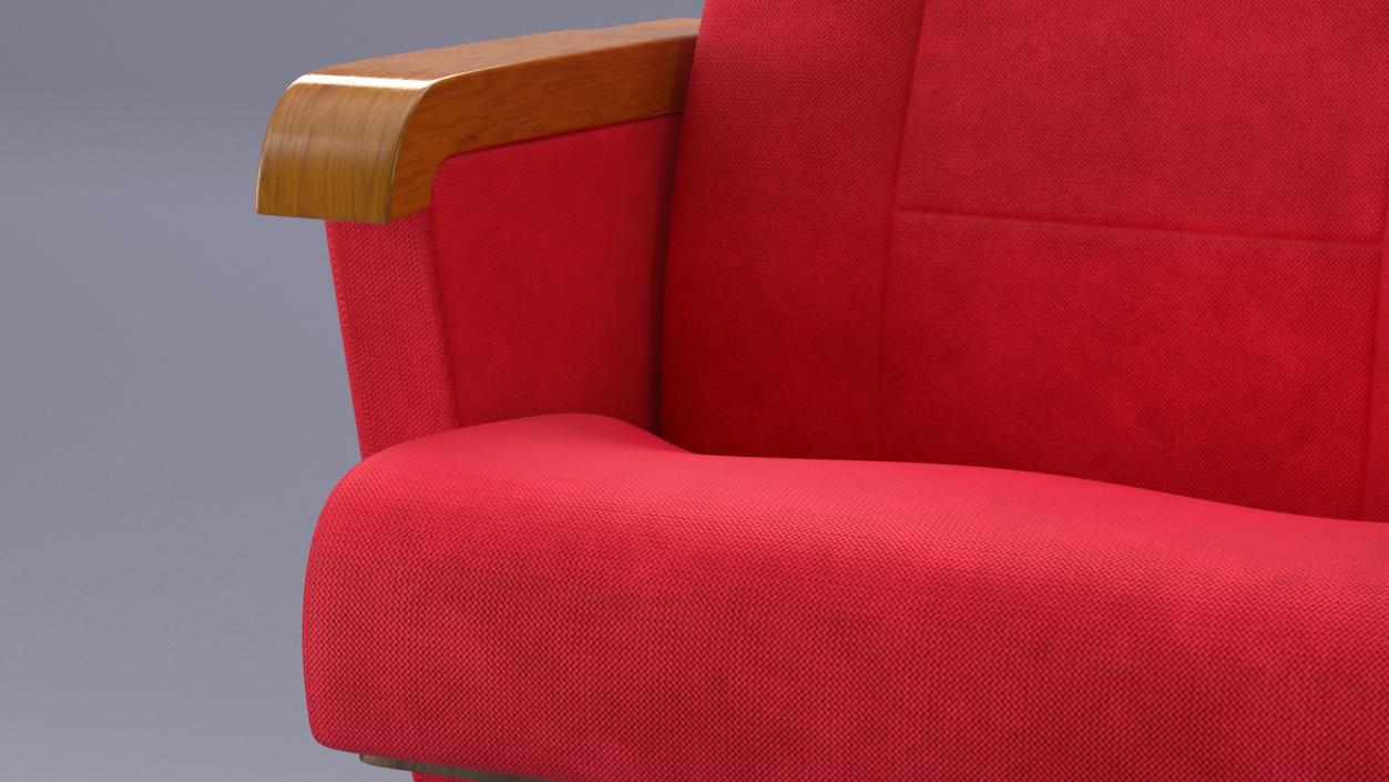 3D model Push Back Auditorium Chair Red