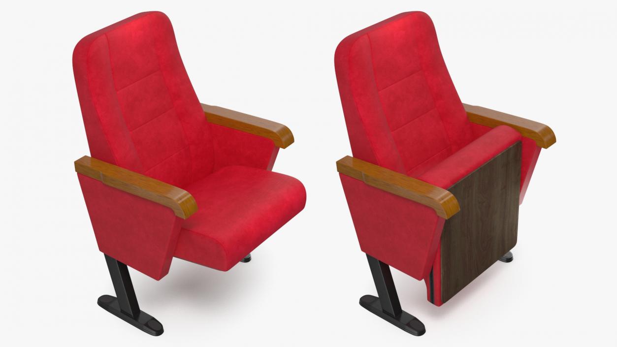 3D model Push Back Auditorium Chair Red