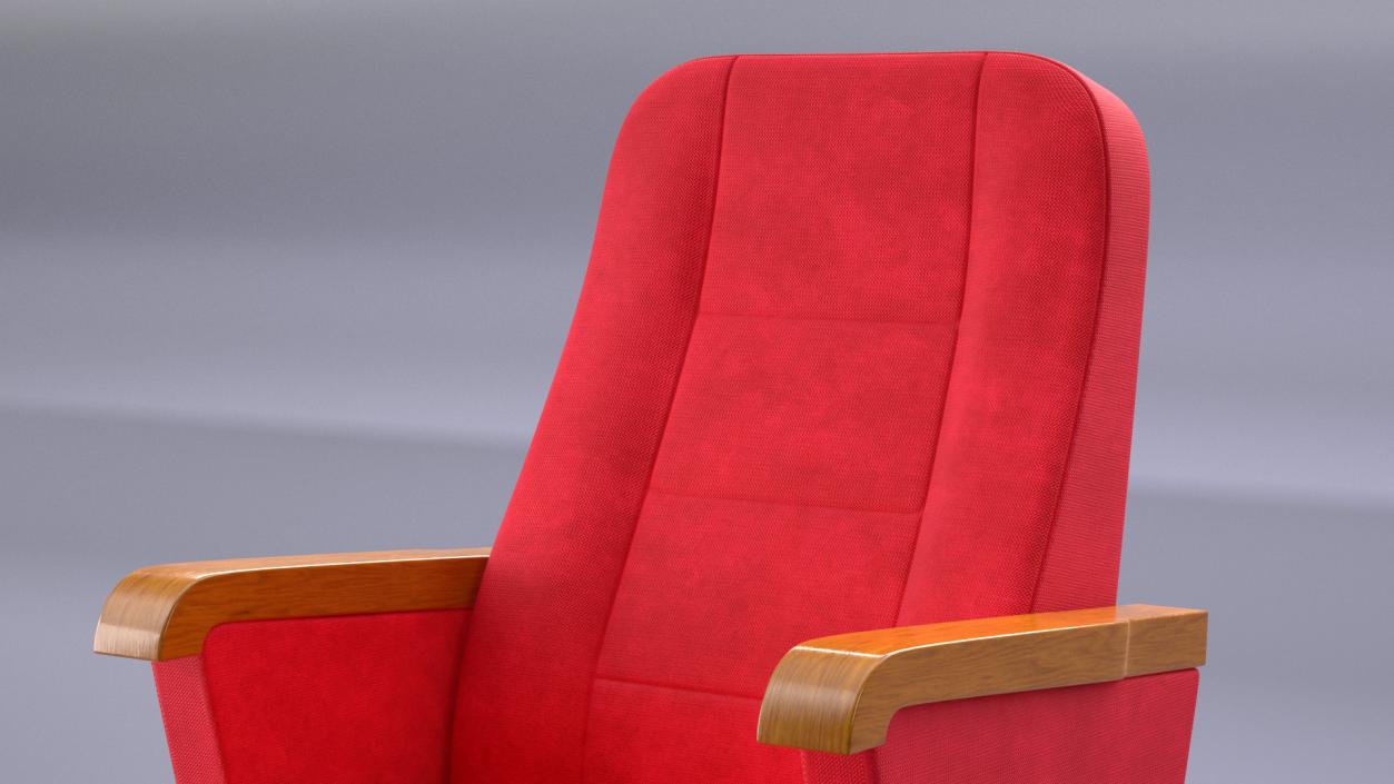 3D model Push Back Auditorium Chair Red