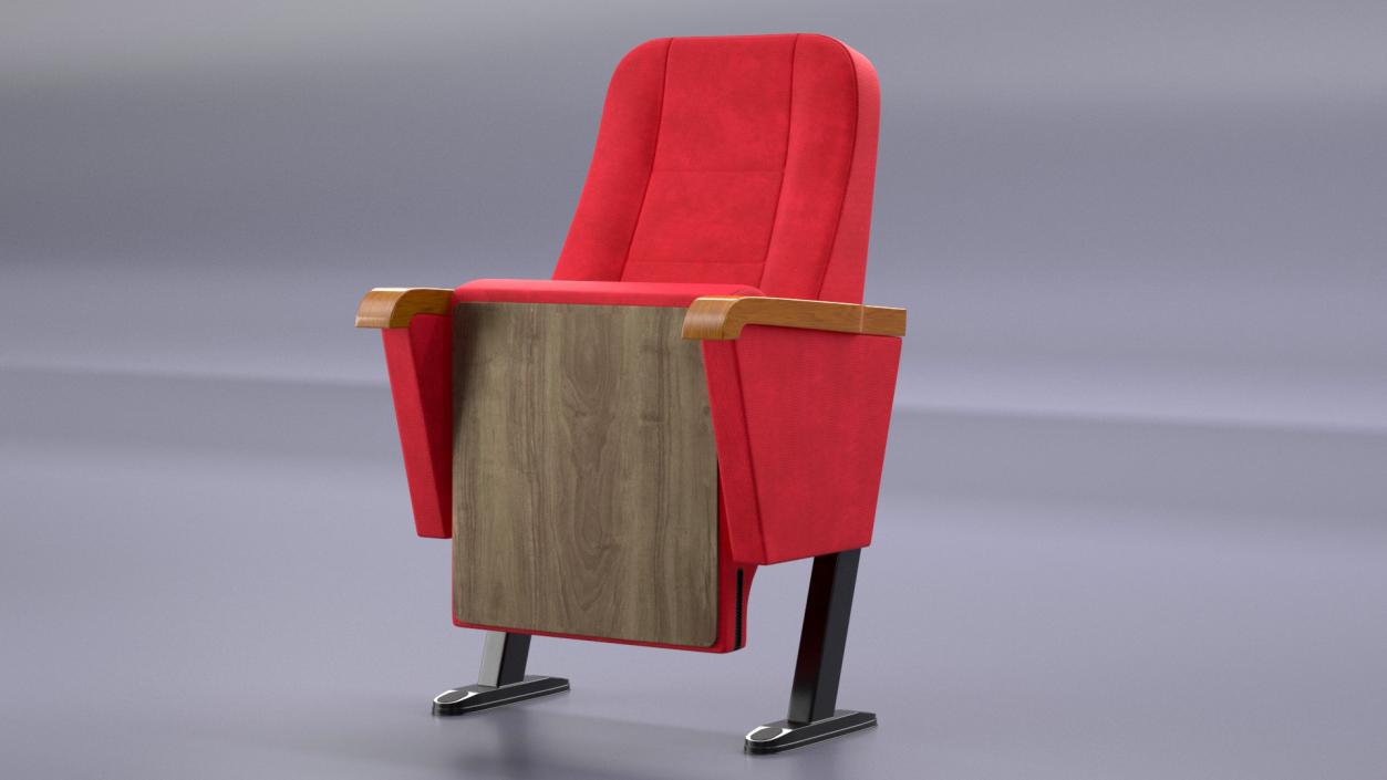 3D model Push Back Auditorium Chair Red