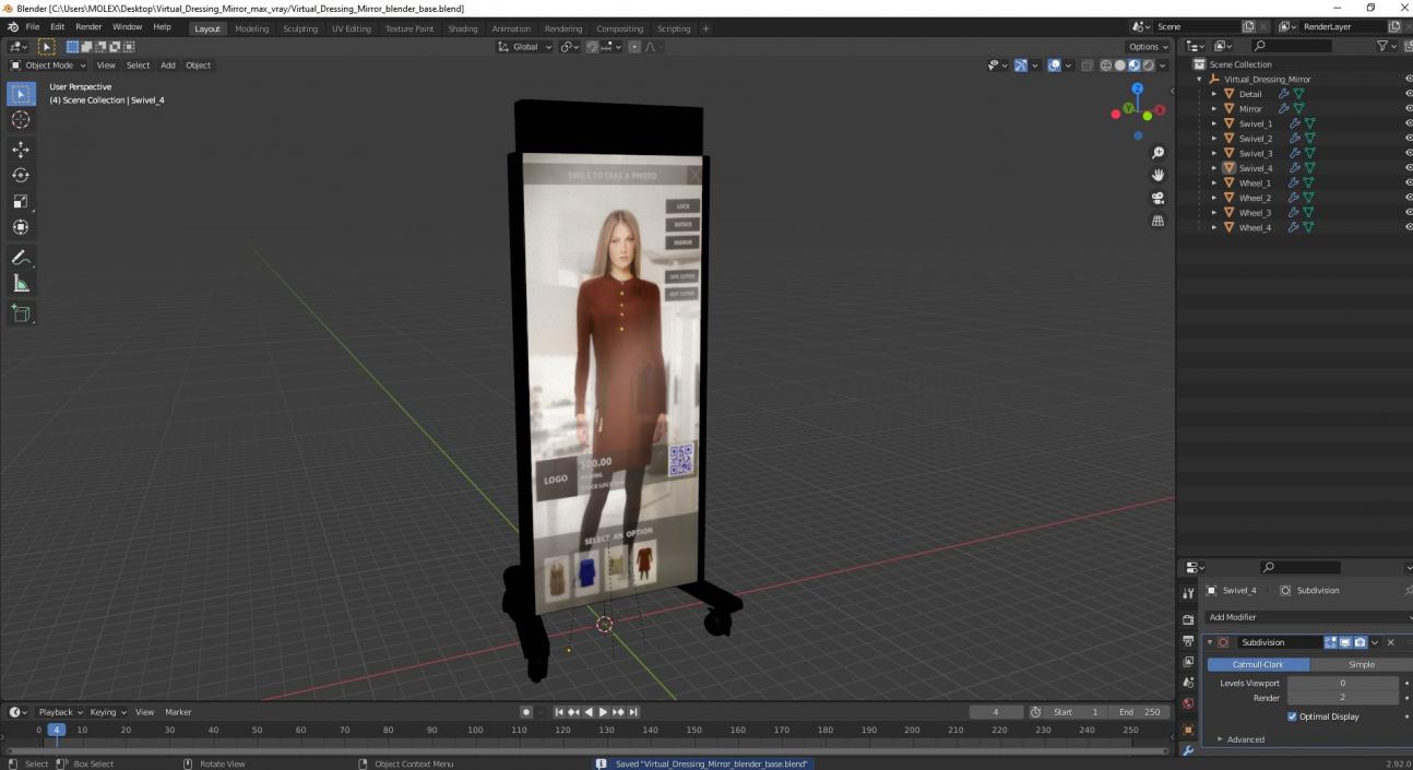 3D Virtual Dressing Mirror model