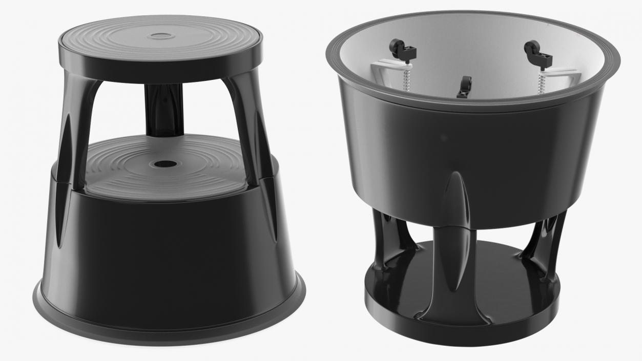 3D Steel Mobile Kick Stool model