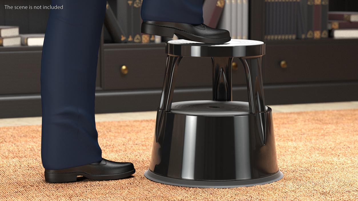 3D Steel Mobile Kick Stool model