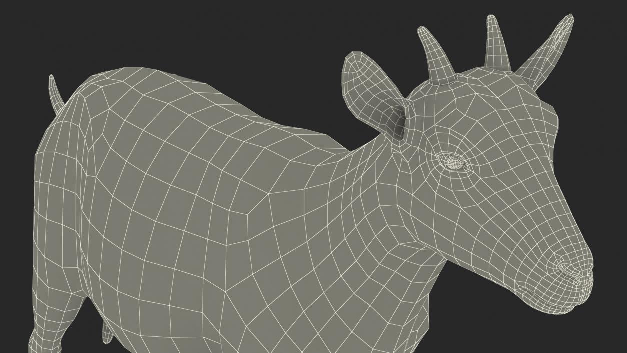 Dairy Goat Brown Rigged for Maya 3D