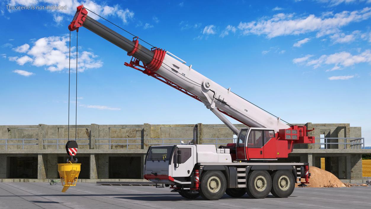 3D Mobile Construction Crane with Concrete Bucket