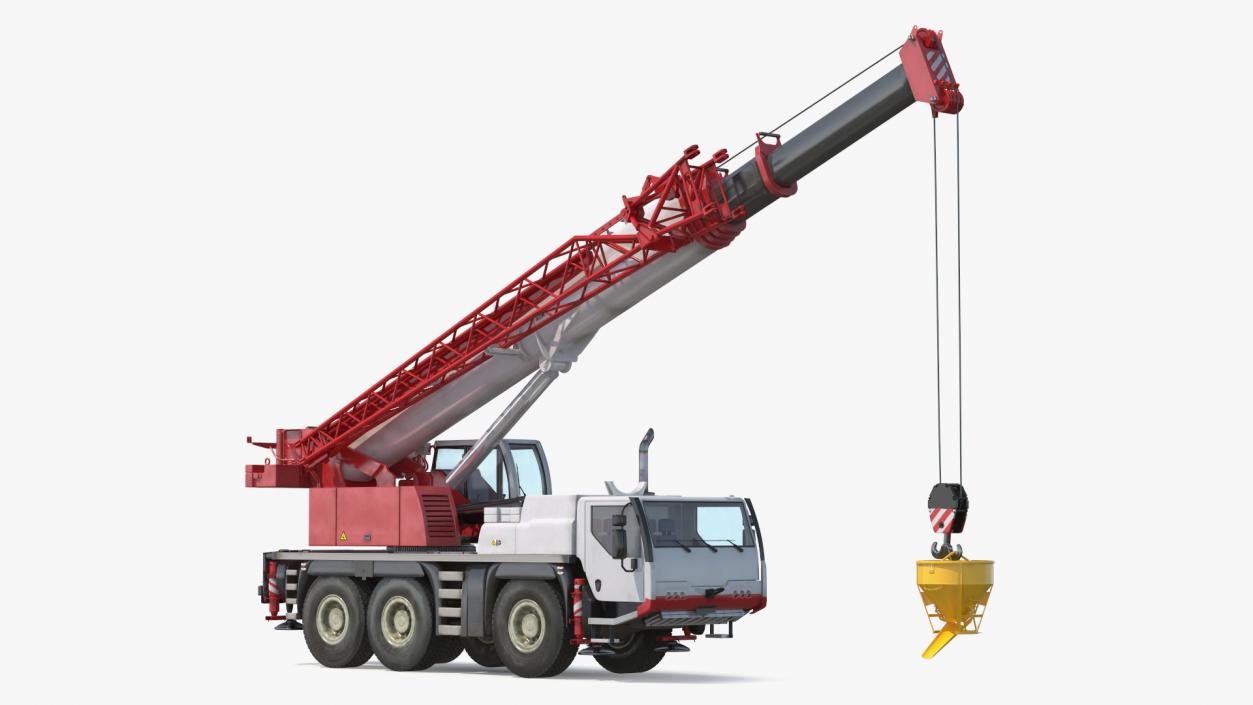 3D Mobile Construction Crane with Concrete Bucket