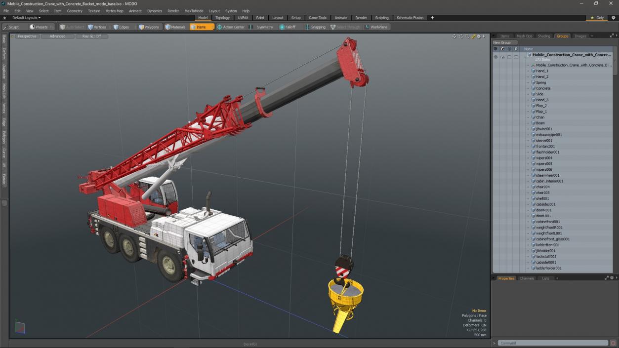 3D Mobile Construction Crane with Concrete Bucket