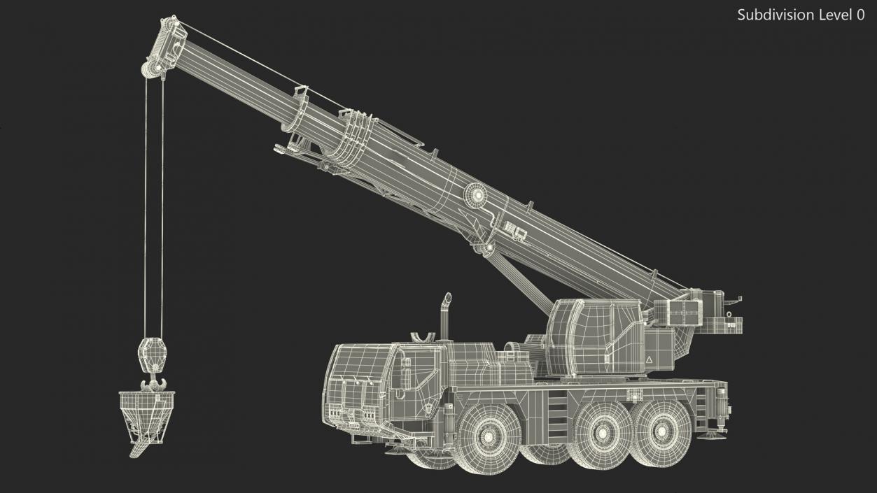 3D Mobile Construction Crane with Concrete Bucket