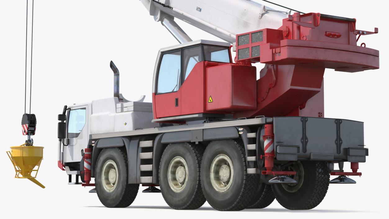 3D Mobile Construction Crane with Concrete Bucket