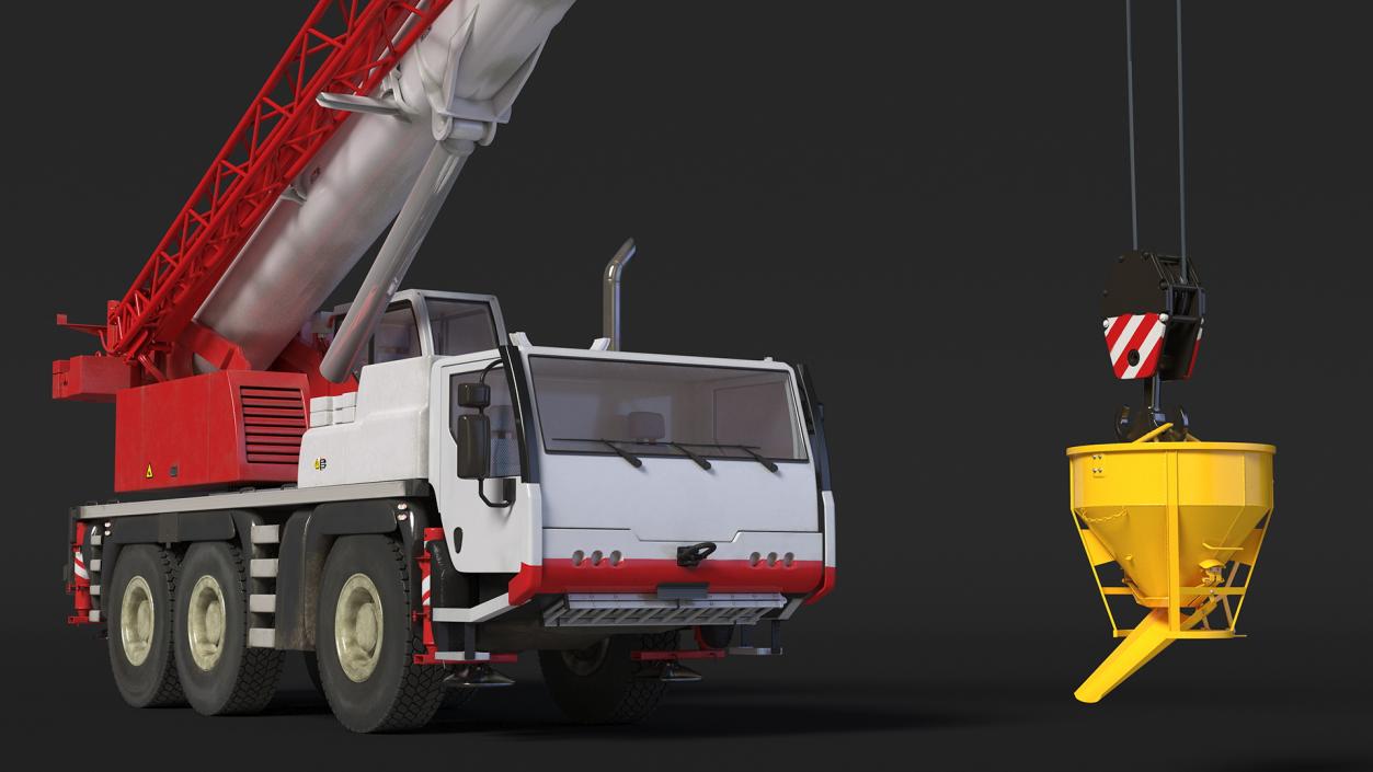 3D Mobile Construction Crane with Concrete Bucket