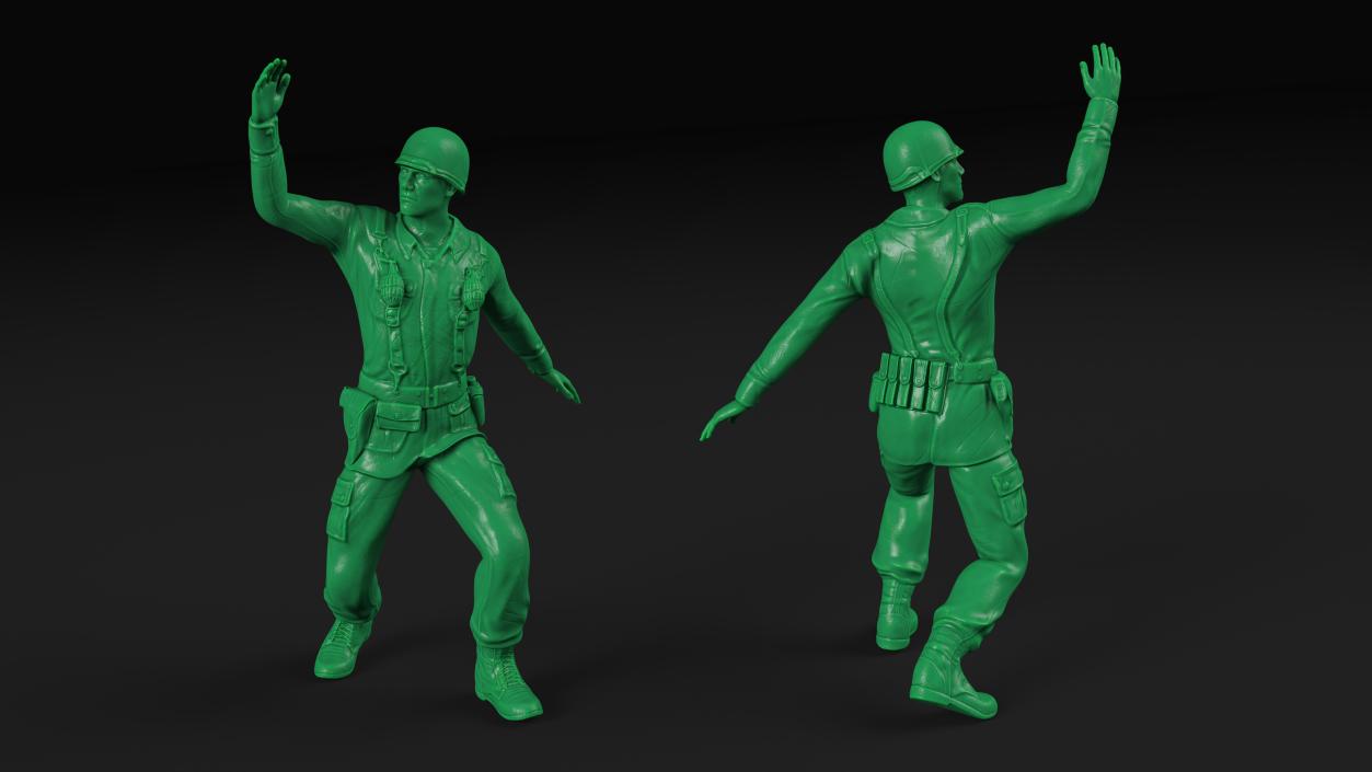 3D model Green Toy Soldier Assault