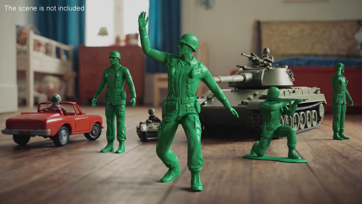 3D model Green Toy Soldier Assault