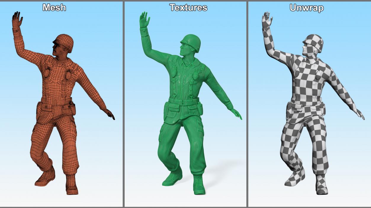 3D model Green Toy Soldier Assault