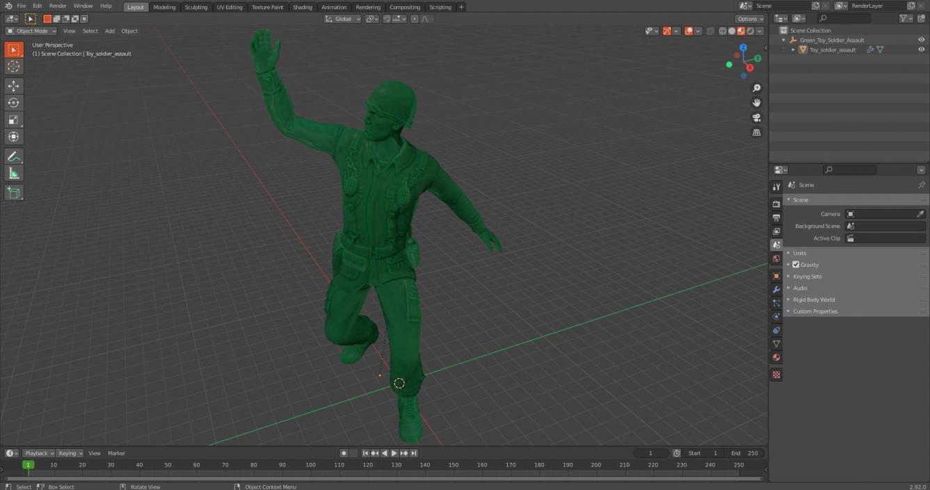 3D model Green Toy Soldier Assault